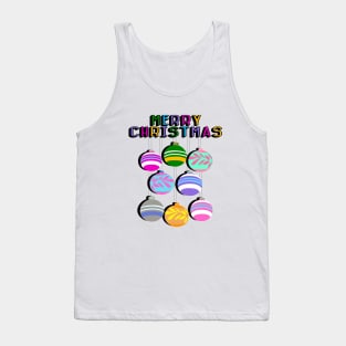 Merry Christmas Retro Bauble Design Tank Top